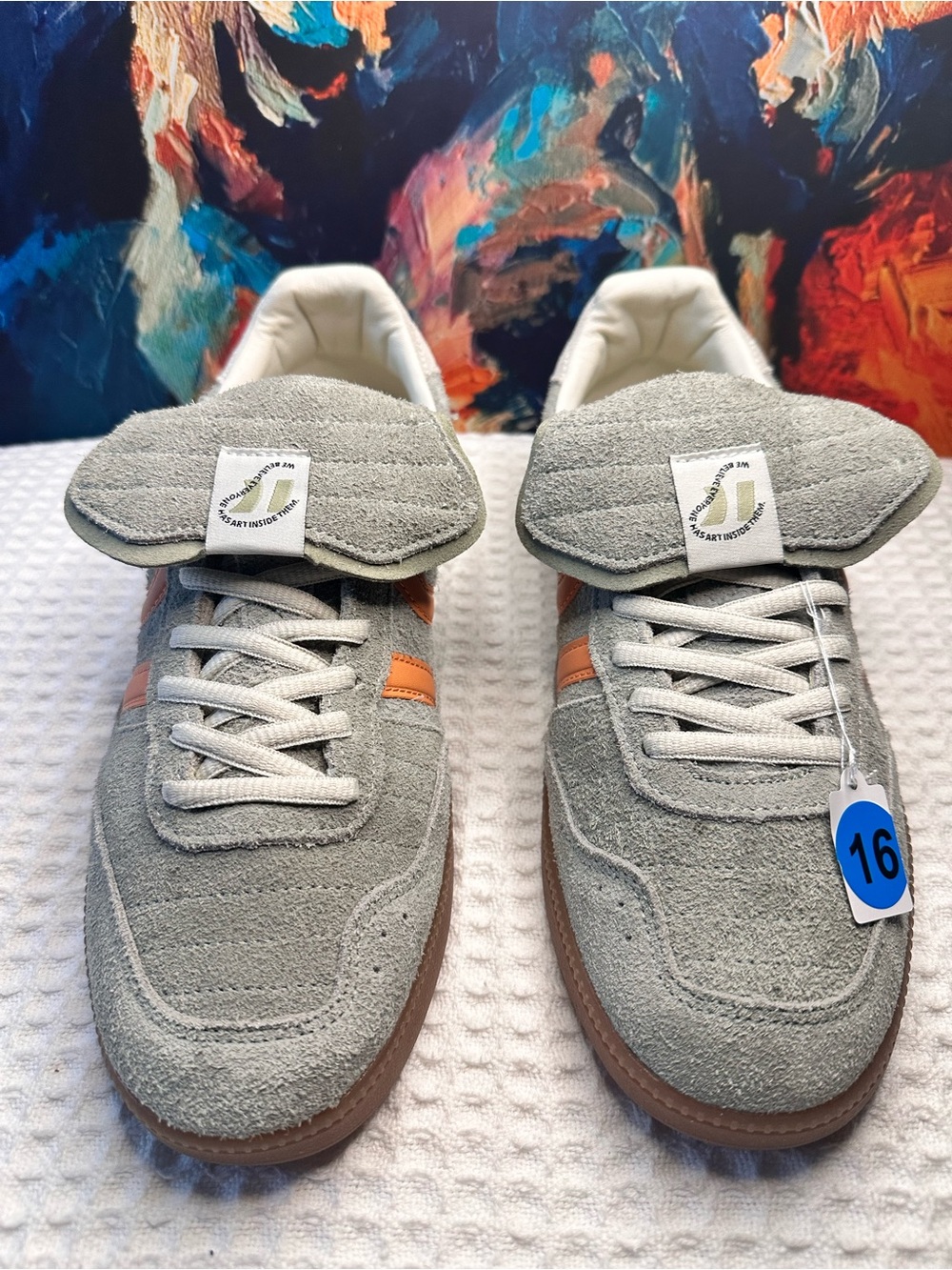 No.16 Coolway Silva Suede Sneakers in Grey and Orange